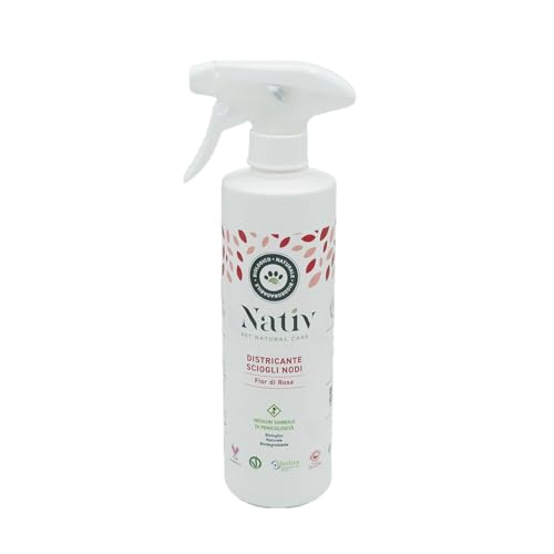 Nativ Eco Lab Pet Entwirrungsspray zum Entwirren von Knoten und Rosenduft. Erweicht das Fell und macht es einfach, Knoten und Verfilzungen zu beseitigen. Format 300 ml. von Nativ