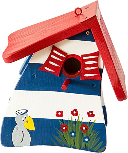 Nistkasten Leuchtturm blau/weiß, Vogelhaus aus Holz, Vogelhäuschen für Wildvögel, Nistvilla, Vogelvilla Nistkasten Leuchtturm blau/weiß, Vogelhaus aus Holz, Vogelhäuschen für Wildvögel, Nistvilla, Vogelvilla von NATIV