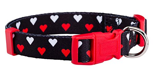 Native Pup Herz-Hundehalsband für den Valentinstag (klein, weiße und rote Herzen) von Native Pup