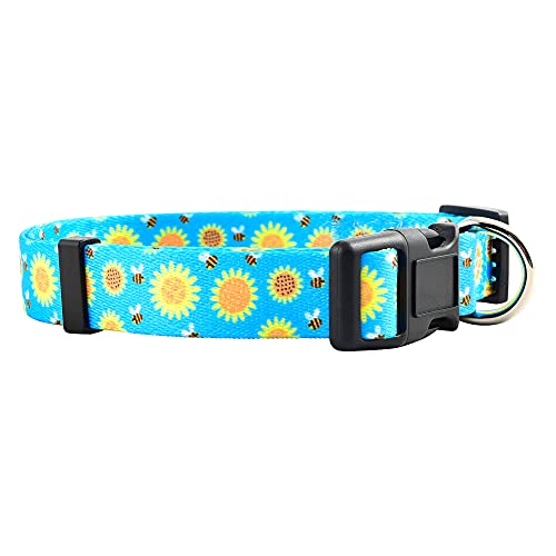 Native Pup Hundehalsband, Frühlingsmotiv, süße Sommer-Designs für Mädchen und Jungen, Sonnenblume, Größe L von Native Pup
