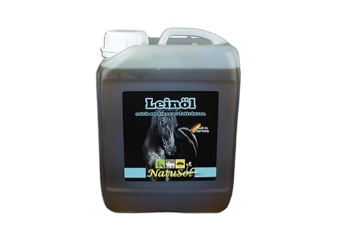NatuSol Leinöl für Pferde - reich an Omega 3 Fettsäuren und natürlichem Vitamin E- 2500 ml von NatuSol
