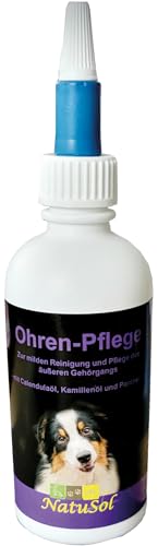 NatuSol Ohren-Pflege für Hunde & Katzen -mit Calendulaöl, Kamillenöl und Panthenol von NatuSol