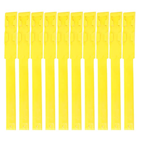 10 Stück Halsbänder, Kuh-Markierungsband, Kuhhalsband-Tags, Identifizierung, ID-Halsbänder, Bänder, Rinder-Fußringe, Kuh-Vieh-Markierungsringe, Zubehör für Nutztiere (Yellow) von Natudeco