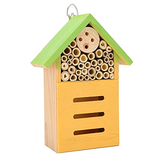 Natudeco Hängendes Bienenhaus aus Holz, Insektenhaus, Handgefertigtes Bienenstock-Hotel Für Den Garten Und Hinterhof Im Freien, Verbessern Sie Die Produktivität Im Garten von Natudeco