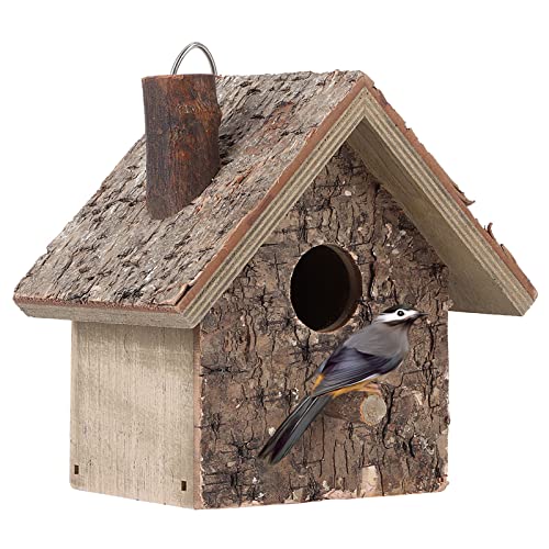 Holz-Vogelhäuser Zum Aufhängen, Blaues Vogelhaus, Vogelruheplatz, Zeder-Zaunkönig Und Chickadee-Zaunkönig, Zuhause Für Garten-Landhäuser von Natudeco