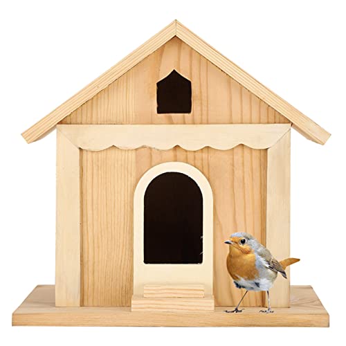 Holz-Vogelhaus Zum Aufhängen, DIY-Vogelnistkasten, Vogelruheplatz Für Papageien, Bluebird, Garten, Landhäuser, Dekorativ von Natudeco