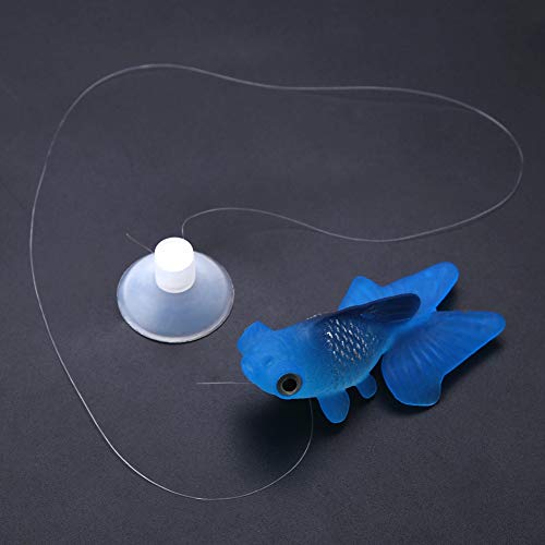 Natudeco Aquarium Dekoration Silikon gefälschter Fischdekor Unterwasser Aquarium Fisch Figurin lustiger künstlicher Kleiner Fischfisch -Tank Orament (Nr. 4 Blau Goldfisch) von Natudeco