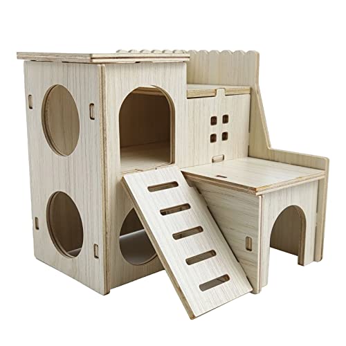 Natudeco Hamsterhaus aus Holz, Spielzeug, abnehmbares Hamsterspielzeug, Verstecke, Hamsterkäfig aus Holz mit Kletterleiter, Rutsche für Mäuse, Ratten, kleine Tiere, Innendekoration (16 x 16 x 5 cm) Natudeco Hamsterhaus aus Holz, Spielzeug, abnehmbares Hamsterspielzeug, Verstecke, Hamsterkäfig aus Holz mit Kletterleiter, Rutsche für Mäuse, Ratten, kleine Tiere, Innendekoration (16 x 16 x 5 cm) von Natudeco