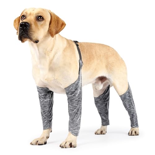Natudeco Hunde-Ellenbogenschutz, Hundebeinmanschette zur Verhinderung des Leckens, 4-beiniger Ellenbogenschutz für kleine, mittelgroße und große Hunde von Natudeco