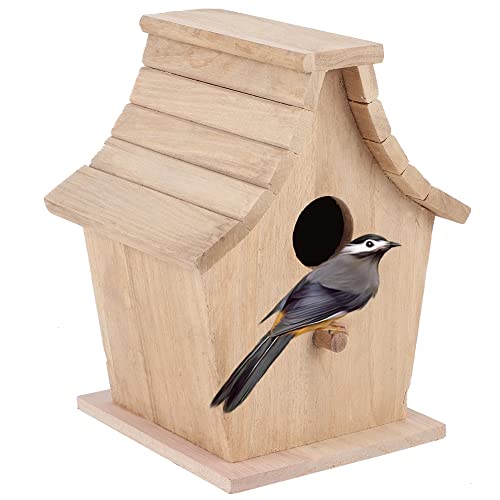 Natudeco Vogelhaus Vogelzuchtbox Holz Vogelnester Käfig Hängende Zuchtbox Vogelhaus Ornamente für Taube Spatz Kolibri Garten von Natudeco