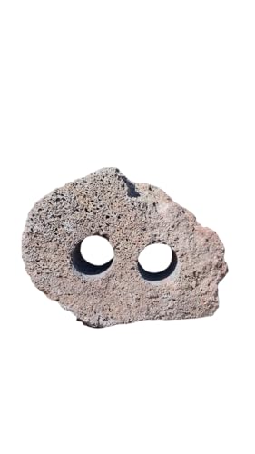 Dekoration Rote Lava Steine mit Zwei Löchern für Aquarium und Terrarium, Naturstein von Natunae