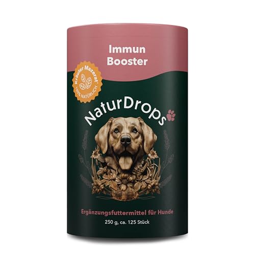 NaturDrops Immun Booster Hundesnacks mit Funktion, 125 Stück, unterstützt EIN Starkes Immunsystem, 100% natürlich - 250 g von NaturDrops