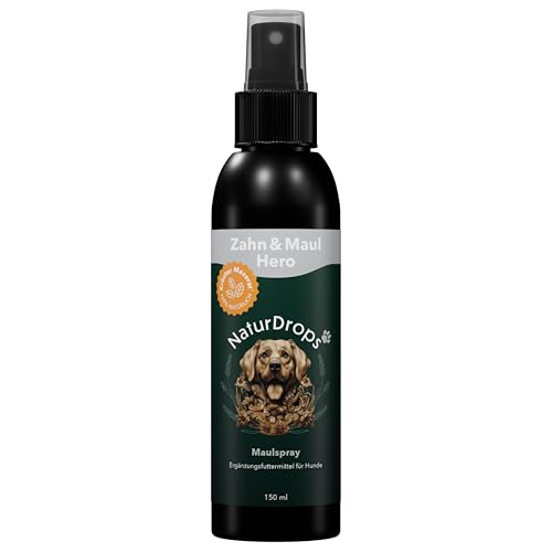 NaturDrops Zahn & Maul Hero Spray für Hunde, frischer Atem und ein gepflegtes Maul - 150 ml von NaturDrops