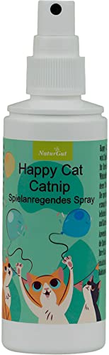 Entspannungsspray Happy Cat Katzen Duftspray 100ml Spray Catnip Katzenminze Baldrianwurzel Wohlbefinden Entspannung spielanregenden Extrakt aus Katzenminze von NaturGut