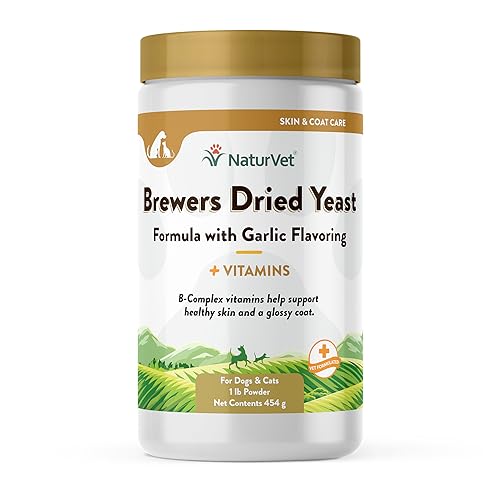 NaturVet Brewer's Dried Yeast Formula with Garlic Flavoring Plus Vitamins for Dogs and Cats, 1 lb Powder, Made in USA by NaturVet von NaturVet