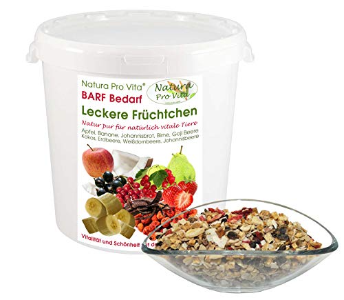 Barffrüchte Hund natürliche Obstmischung glutenfrei getreidefrei zuckerfrei ohne Chemie vitaminreicher Fruchtmix Barfen Hund NaturaProVita 1kg von Natura Pro Vita