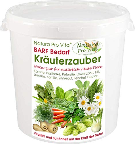 Kräutermischung Hund - beruhigend entspannend magenfreundlich - natürlicher Kräutermix mit Gemüse glutenfrei getreidefrei leckere Barfkräuter aus deutschem Anbau Natura ProVita Kräuterzauber 500g von Natura Pro Vita