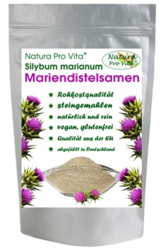 Mariendistelsamen gemahlen für Pferde Natura Pro Vita 100% naturreines Mariendistelpulver Silymarinkraft natürlicher Leberschutz unterstützt eine Normale Fettverdauung hohe Bioverfügbarkeit 5kg Sack von Natura Pro Vita