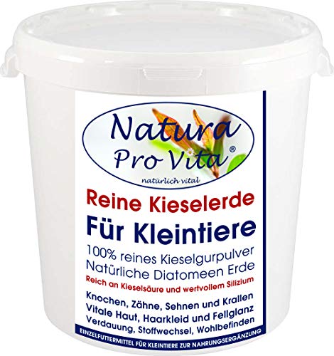 Natura Pro Vita Kieselerde Natur pur - Kaninchen, Meerschweinchen, Kleintier, reines Kieselgurpulver, Futterzusatz Haut, Fellglanz, Krallen, Siliziumkur - Knochen, Zähne, Sehnen, Verdauung 500g von Natura Pro Vita