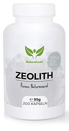 NaturaForte Zeolith Kapseln 200 Stück - Klinoptilolith 95%, Extra fein gemahlen in Premium Qualität, ohne Zusätze, reines & naturbelassenes Vulkangestein von NaturaForte