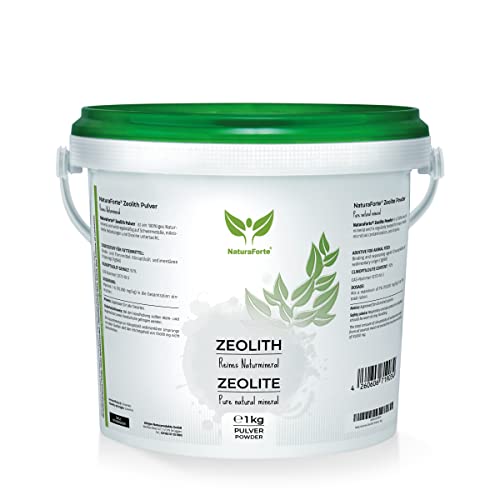 NaturaForte Zeolith Pulver 1 kg - Klinoptilolith 92%, Vulkanerde extra fein gemahlen in Premium Qualität, ohne Zusätze, Reines & naturbelassenes Vulkangestein von NaturaForte