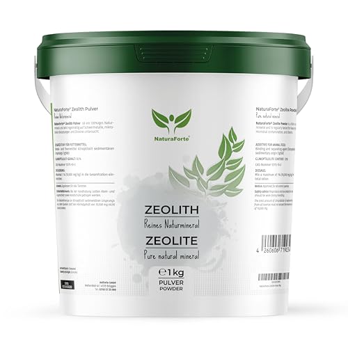 NaturaForte Zeolith Pulver 1 kg - Klinoptilolith 92%, Vulkanerde extra fein gemahlen in Premium Qualität, ohne Zusätze, Reines & naturbelassenes Vulkangestein von NaturaForte