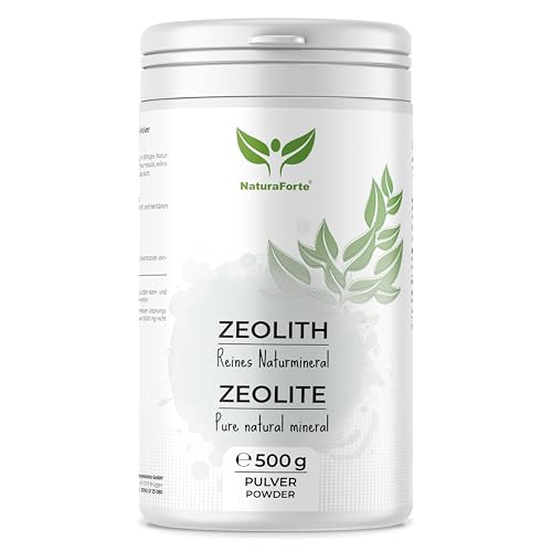 NaturaForte Zeolith Pulver 500g - Klinoptilolith 92%, Vulkanerde extra fein gemahlen in Premium Qualität, ohne Zusätze, Reines & naturbelassenes Vulkangestein von NaturaForte