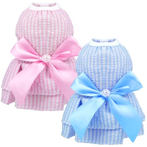 2 x Hundekleider für kleine und mittelgroße Welpen, Mädchen, weibliche Xs-Kleidung, Sommer-Prinzessinnen-Hunde-Tutu-Outfit 2 x Hundekleider für kleine und mittelgroße Welpen, Mädchen, weibliche Xs-Kleidung, Sommer-Prinzessinnen-Hunde-Tutu-Outfit von Naturahand