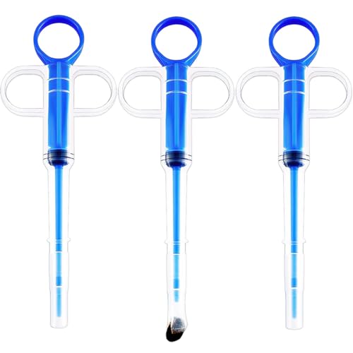 Naturahand Pillenspender für Haustiere, für kleine Katzen, Hunde, weiche Spitze, für kleine Tierfütterung, Blau, 3 Stück von Naturahand