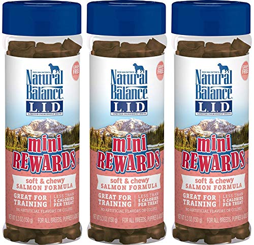 Natural Balance Limited Ingredidient Diets Mini Rewards Weiche und Kauende Hundeleckerlis (Lachs, 3 Stück/je 150 g) von Natural Balance