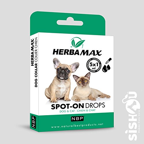 Natural Best Products Herbamax Spot-on Drops/Pipetten für Hunde und Katzen, 5 x 1 ml von Natural Best Products