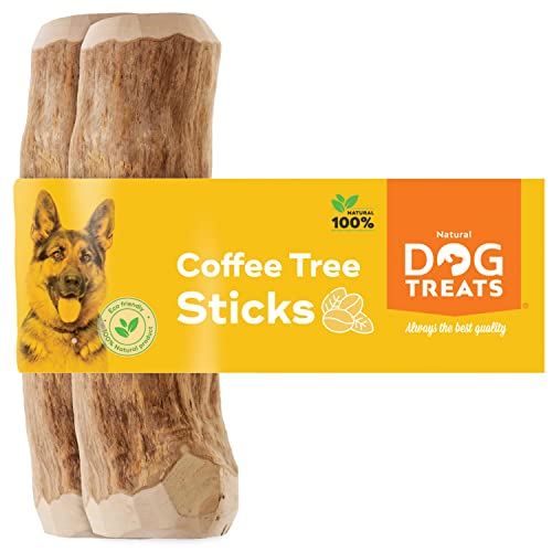Natural Dog Treats - Natürlicher Kauknochen aus Kaffeeholz für Hunde und Welpen - Kauholz für Hunde - Kaustab Kauholz für Hunde - Kauspielzeug für Hunde aus Kaffeeholz - Hundespielzeug - L - 2U von Natural Dog Treats