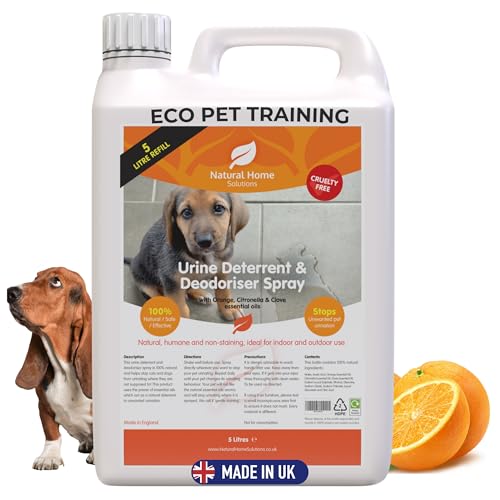 Natural Home Solutions Urin-Abschreckung & Deodorierer Big Value 5L Nachfüll-Urin-Stopp für Katzen- und Hundeabwehrmittel stoppen Katzen und Hunde wiederholen Markierung drinnen und draußen 100% von Natural Home Solutions