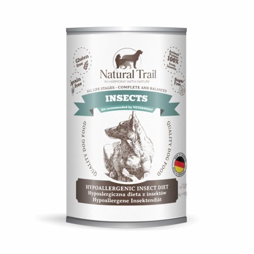 12 * 350g NATURAL TRAIL Trail Natural Dog, Nassfutter für Hunde, Premiumfutter mit Insekten, Dose von Natural Trail