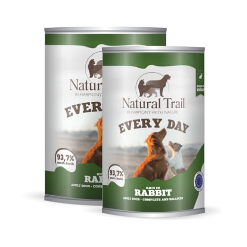 12 * 400g Gratis NATURAL TRAIL Every Day Dog reich an Kaninchen Premiumfutter Nassfutter für Hunde von Natural Trail