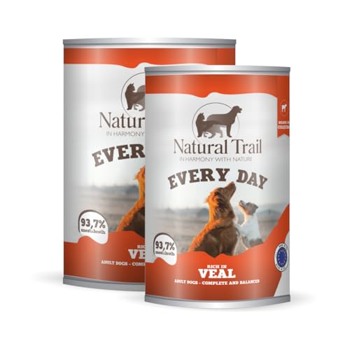 12 * 400g NATURAL TRAIL Every Day Dog reich an Kalbfleisch Premiumfutter Nassfutter für Hunde von Natural Trail