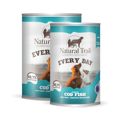 12 * 800g Gratis NATURAL TRAIL Every Day Dog reich an KABELJAU Premiumfutter Nassfutter für Hunde von Natural Trail