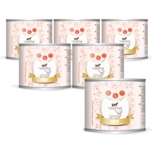 12 x 200g, NATURAL TRAIL Cat Monoprotein REH, Premiumfutter für ausgewachsene Katzen von Natural Trail
