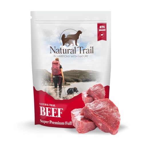 500g NATURAL TRAIL® - Alleinfuttermittel für ausgewachsene Hunde Hundefutter nass, in Sauce mit RIND, Diät Hundefutter von Natural Trail