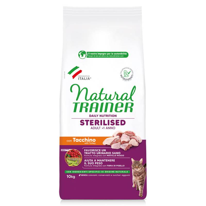 1 kg gratis! 10 kg Natural Trainer Adult Sterilised - Truthahn von Natural Trainer
