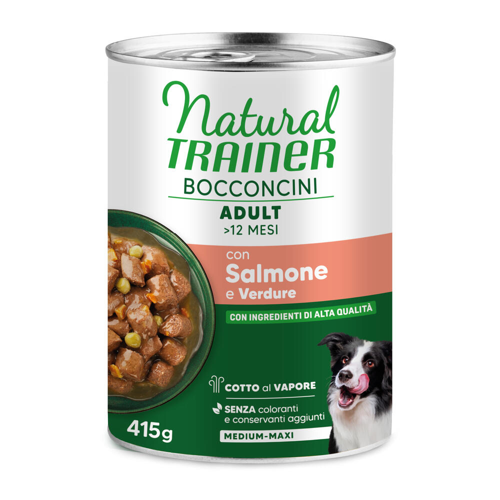 Natural Trainer Bocconcini Adult Medium & Maxi Chunks 415 g - Sparpaket: 12 x 415 g Lachs Natural Trainer Bocconcini Adult Medium & Maxi Chunks 415 g - Sparpaket: 12 x 415 g Lachs von Natural Trainer