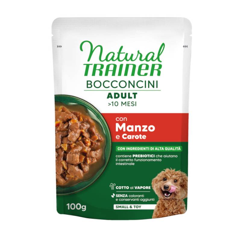 Natural Trainer Bocconcini Adult Small & Toy Häppchen in Sauce - Sparpaket: 24 x 100 g Rind von Natural Trainer