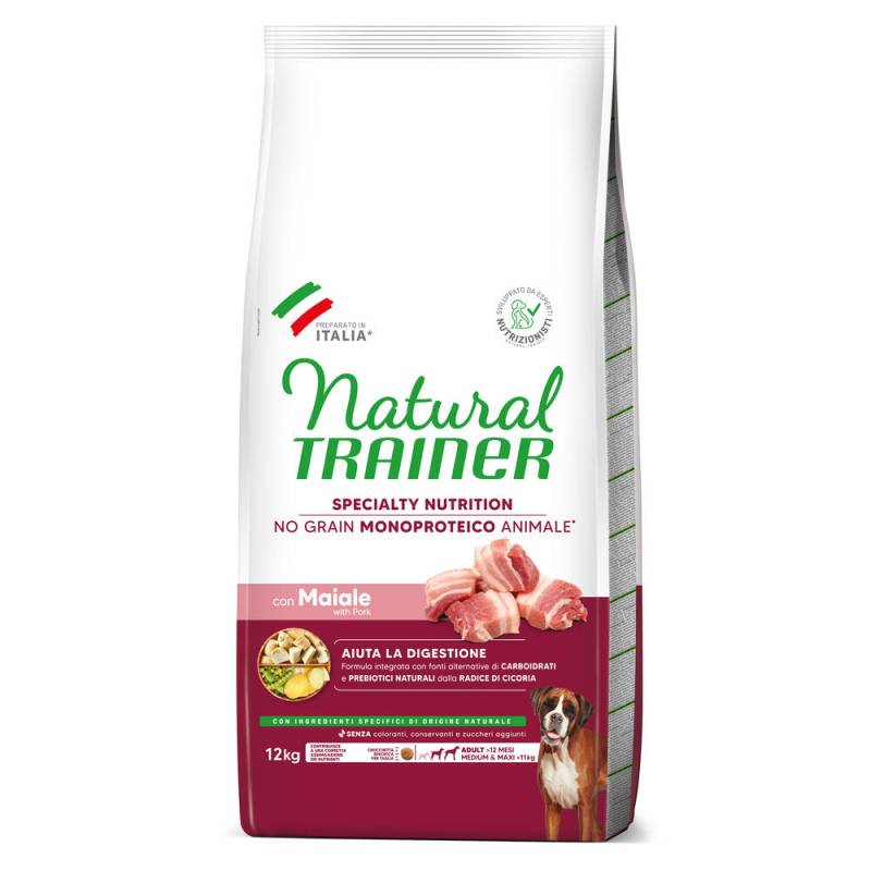 Natural Trainer No Grain Adult Medium & Maxi mit Schwein - 12 kg von Natural Trainer