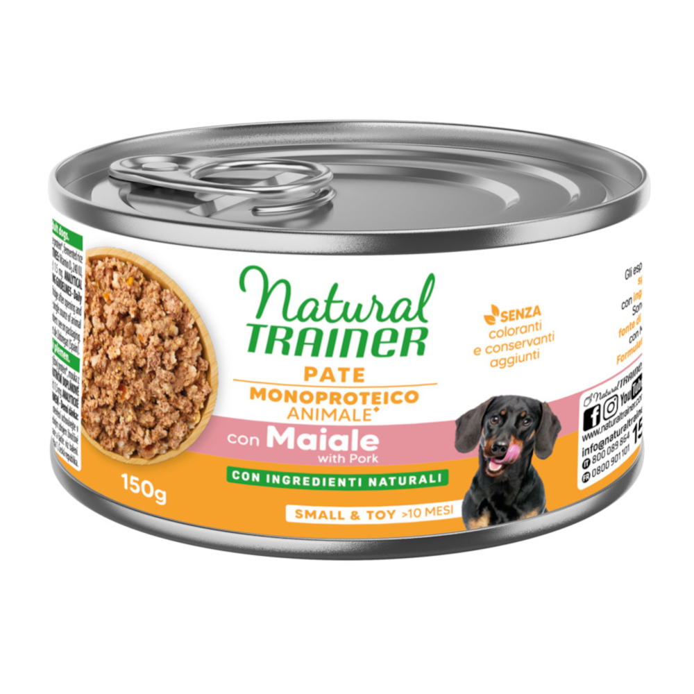Natural Trainer Pate Monoproteico Small & Toy Adult - 150 g Schweinefleisch von Natural Trainer