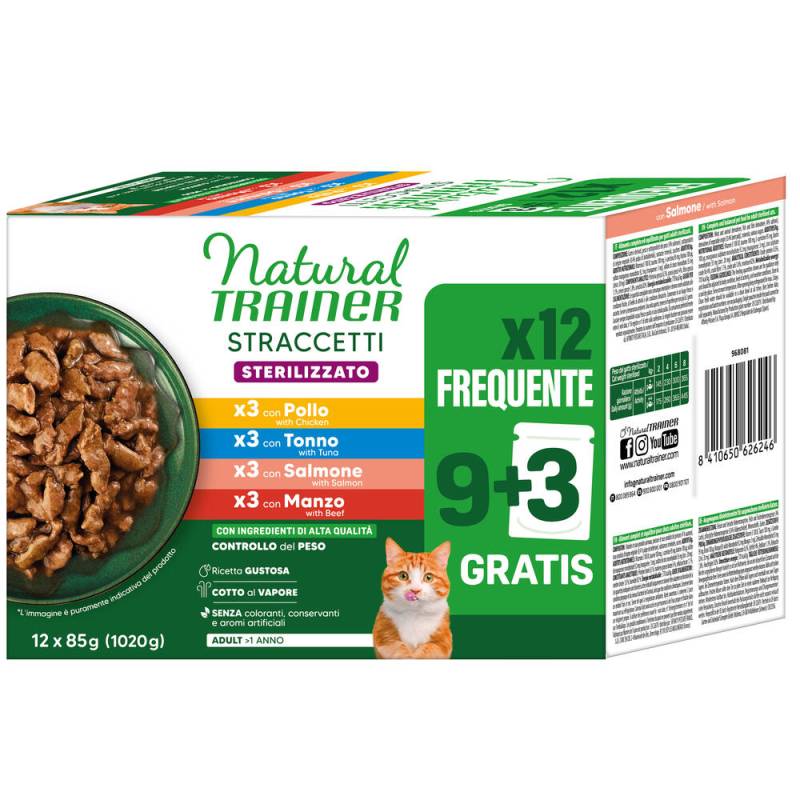 Natural Trainer Straccetti Adult Sterilised Streifen in Soße 12 x 85 g - Mixpaket (4 Sorten) von Natural Trainer