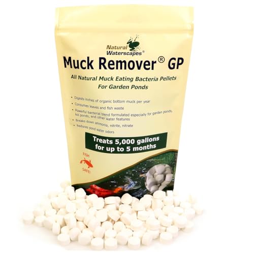 Natural Waterscapes Muck Remover GP – 150 Pellets | Koi-Teichschlammentferner | sicher für Fische | behandelt bis zu 5.000 Gallonen bis zu 5 Monate von Natural Waterscapes