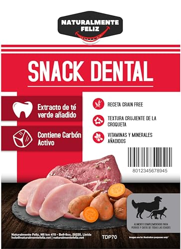 Naturalmente feliz Functional Dental Snack mit Minze und Aktivkohle: eine köstliche und gesunde Wahl für die Mundgesundheit Ihres Hundes von Naturalmente feliz