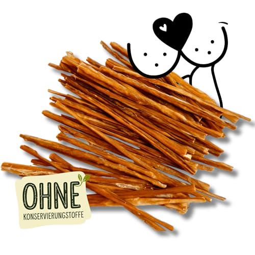 Naturbiss 100% naturliche Hundeleckerli - Hundespaghetti Rinderdarm Kausticks 150g - Barf Leckerli - Monoprotein, fettarm und proteinreich - ohne Zusätze, Seniore & Welpen - Trockenbarf für Hund von Naturbiss