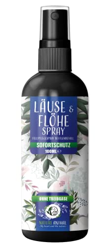 Nature Animal® Anti LÄUSE & FLÖHE Spray für Hunde + Katzen, Flohschutz für Ihr Haustier mit SOFORTWIRKUNG bei Laus, Floh & Ungeziefer Befall von Nature Animal