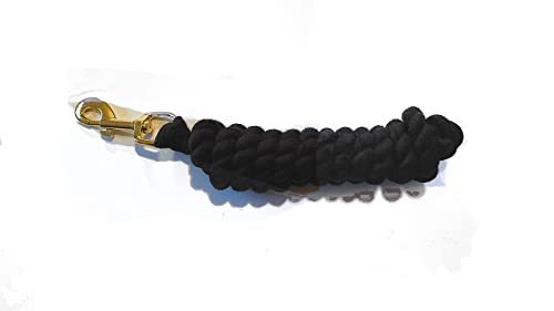 Führstrick für Pferde, Pony, Baumwolle, mit Messingclip, 1,8 m, Schwarz Führstrick für Pferde, Pony, Baumwolle, mit Messingclip, 1,8 m, Schwarz von Nature Child
